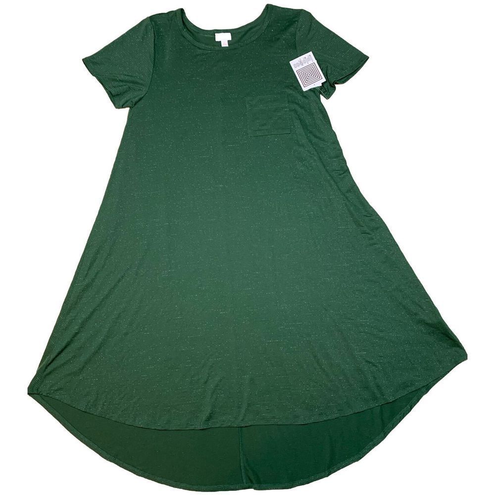 LuLaRoe Asymmetrical Green Pocket Dress